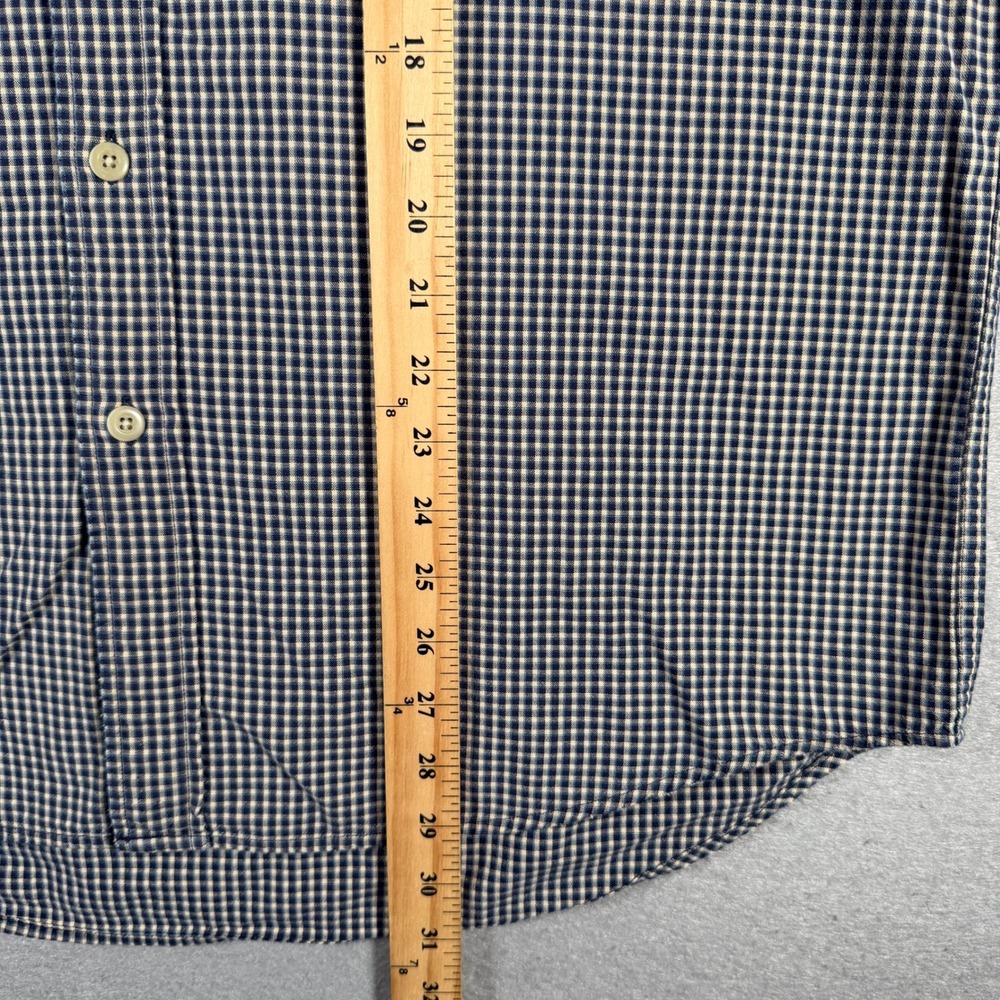 Abercrombie & Fitch Mens Navy White Gingham Button Down Shirt Size M 100% Cotton - Picture 8 of 12